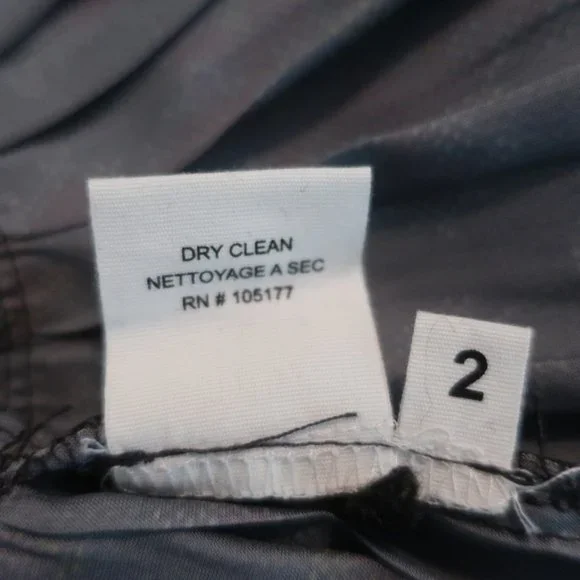 ULLA JOHNSON MINI DRESS PIERA CHARCOAL PRINTED PLEATED SATIN SIZE 2 LONG SLEEVE - Picture 8 of 8